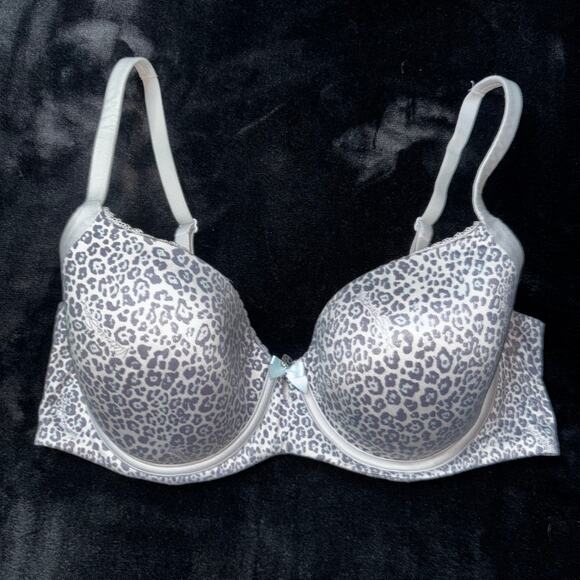 Victoria’s Secret Body By Victoria Lined Demi Bra Blue Leopard Cheetah Print - Picture 1 of 6